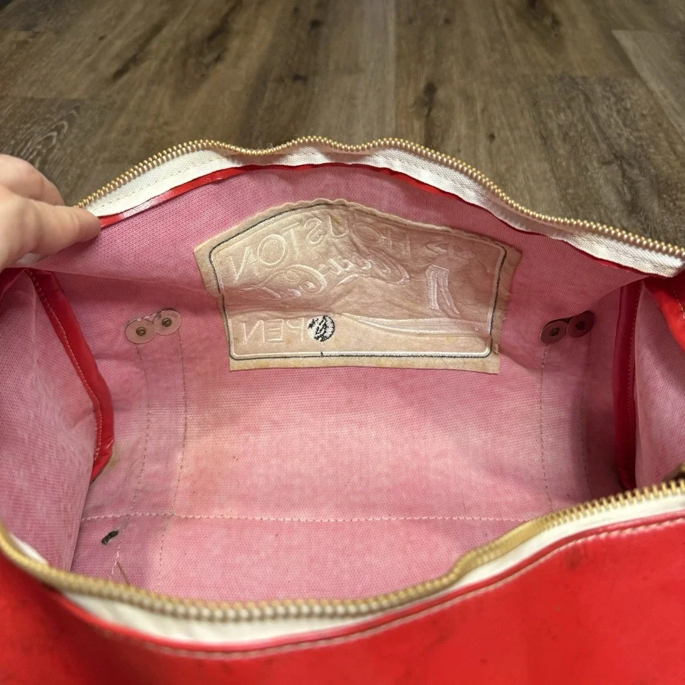 Vintage Houston Open‎ Golf Coca Cola Leather Duffel Bag Red White 50s 60s Talon